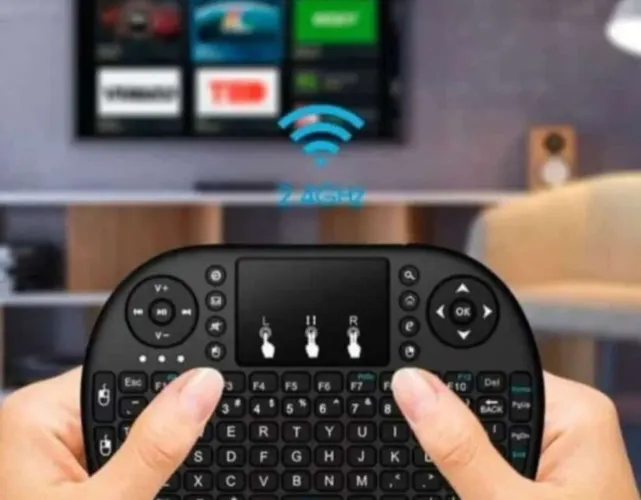 Mini teclado sem fio touch e com bateria recarregável