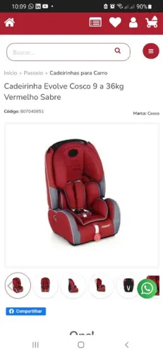 Cadeirinha Cosco Evolve