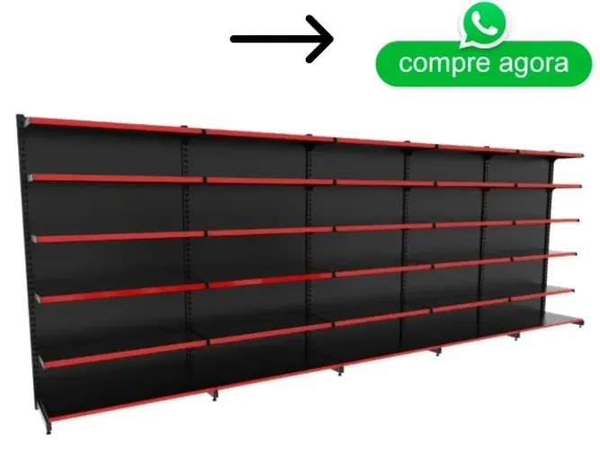 Gôndola de Parede Inicial Polar Preto 1,96m 30.40
