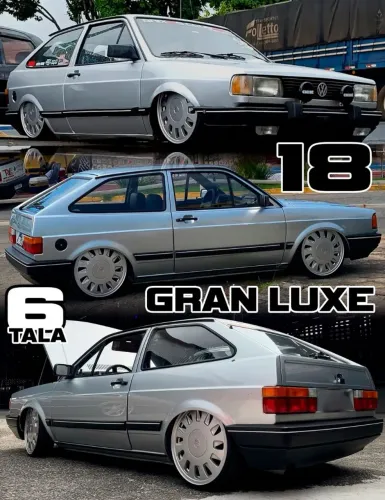 Rodas Esportivas Aro 18 VW Gol Gran Luxe Prata tala 6 4x100 novas