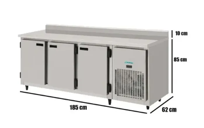 Bh balcão inox refrigerado para cozinha 