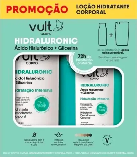 Kit Hidratante Corporal 350ml + 300ml Hidraluronic