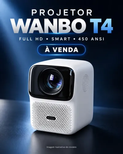 Projetor Wanbo T4 Full HD / compatível 4K - Autofoco, Wi?Fi e Bluetooth