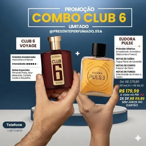 Combo Eudora Club 6 Voyage + Eudora Pulse Original Lacrado