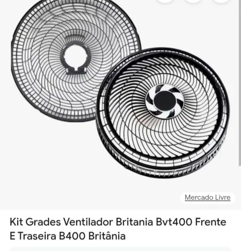 Grades originais ventilador Britânia bvt 400 dianteiro e traseiro 