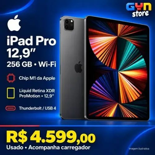 Apple Ipad Pro 12.9" M1 256GB Wi-Fi A2378 Cinza Espacial