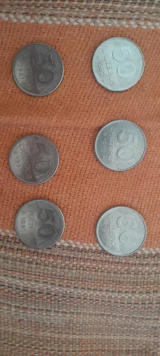 Lote de moedas (15 unidades) 50 Cruzeiros de 1981 - 1986
