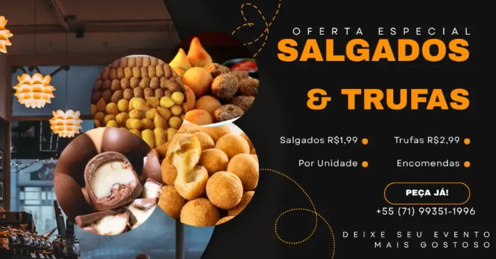 Salgador, brigadeiros e trufas