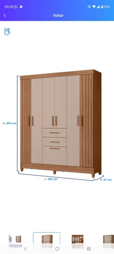 Guarda Roupa Moval Malta 7 Portas 2 Gavetas na cor Carvalho/Fendi.