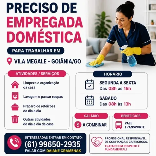 Preciso de Empregada Doméstica Urgente 