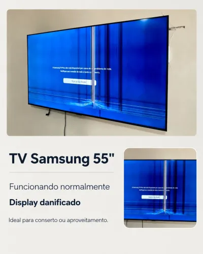 TV Samsung 55 Funcionando, com display danificado