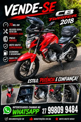 CB Twister 2018 muito conservada.