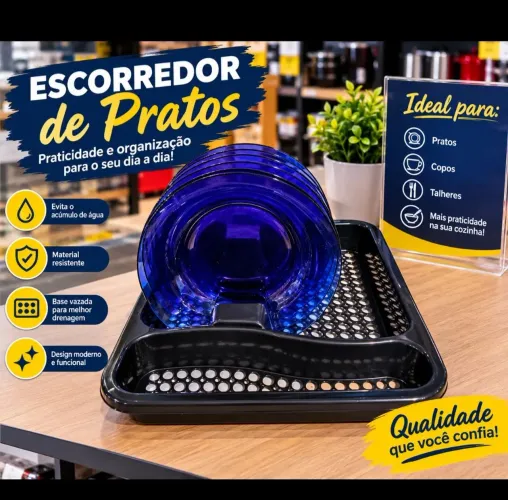 Pratos + escorredor 70 reais