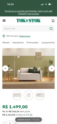 Sofá tok e stop dois lugares 