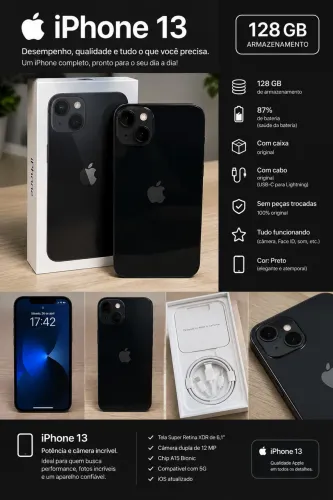 Vendo iPhone 13 estado de novo sem detalhes