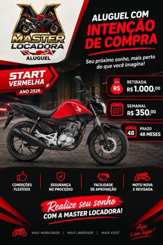 Honda Start 160 para Alugar - Económica e Pronta para Trabalhar