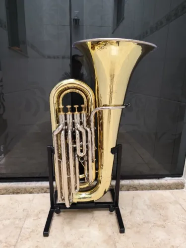 Tuba 3/4 HS Musical Tb4 Sib - Laqueada c/ Niquelado/Troco/Parcelo Cartão