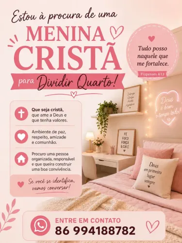 Procuro meninas Cristãs para dividir "quarto"