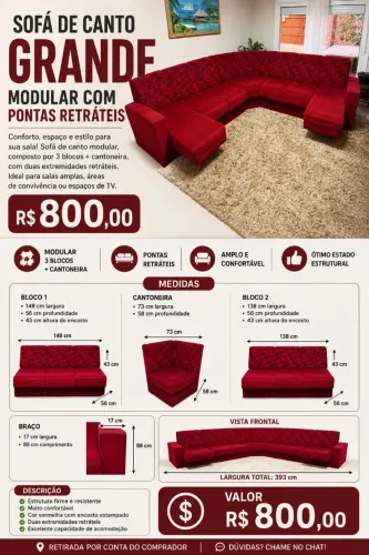 Sofá modular de canto