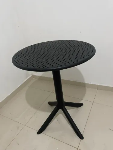 Mesa Simpla Redonda 2 em 1 Preta 60 cm