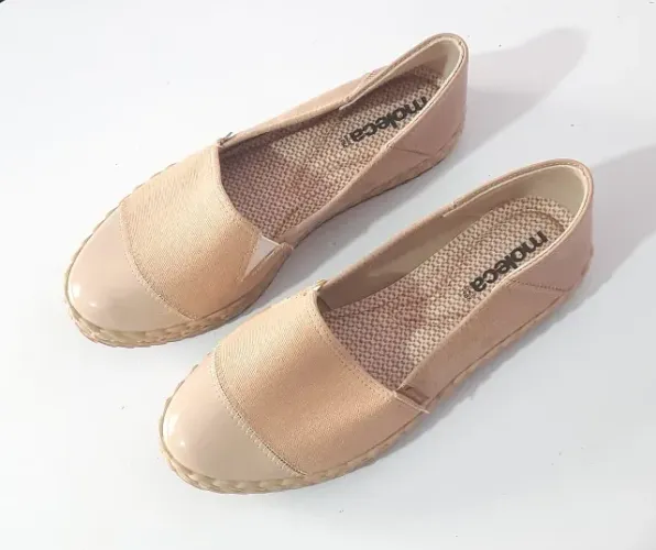 Sapatilha Moleca Nude Verniz Alpargata Espadrille Sapato 35
