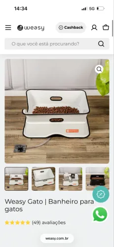 Banheiro Inteligente Weasy para gatos