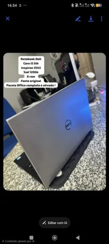Notebook Dell Core i5 5th 8 ram