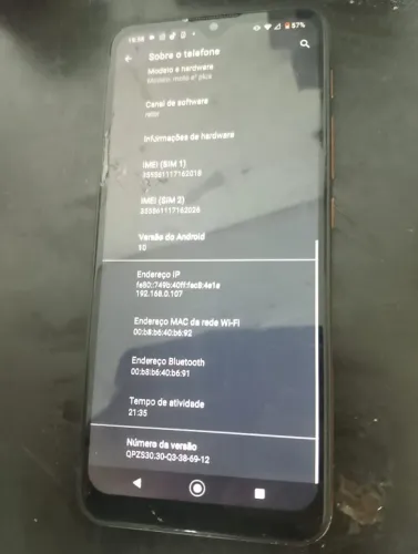 celular smartphone Moto E7 plus 64gb com trinco na tela mas funciona perfeitamente