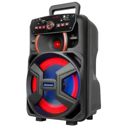 Caixa de Som Amvox ACA221 Gigante II 220W Bluetooth Rádio FM Preta