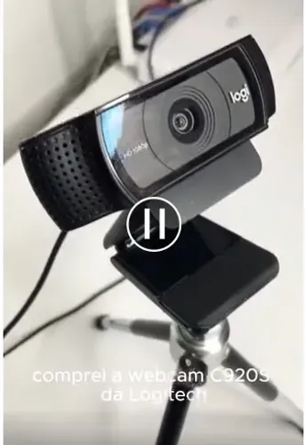 Webcam C920s Pro Full Hd Com Microfone Embutido Logitech Cor Preto