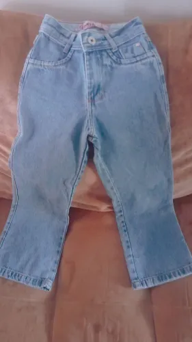 Calça jeans wide legue menina 08 anos