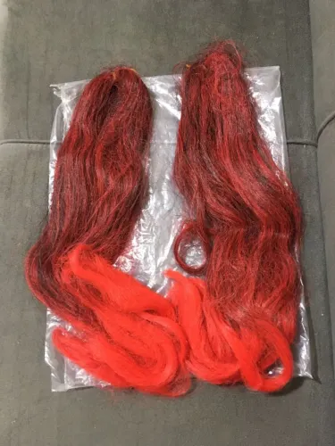Mechas para Cabelo Vermelho Intenso de Fibra Orgânica Longa - NOVA