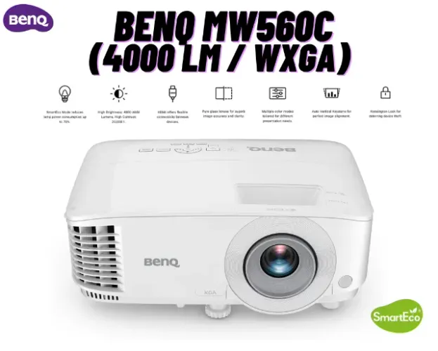 Projetor Dlp Benq Mw560c Wxga (1280x800) Hdmi 4000 Lume Branco