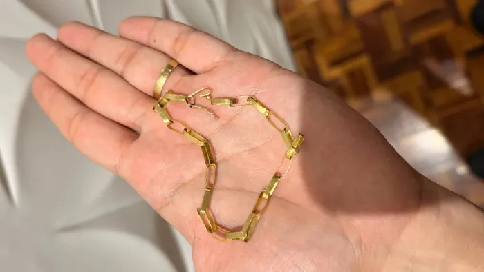 Pulseira de ouro 18k maciço 5,5