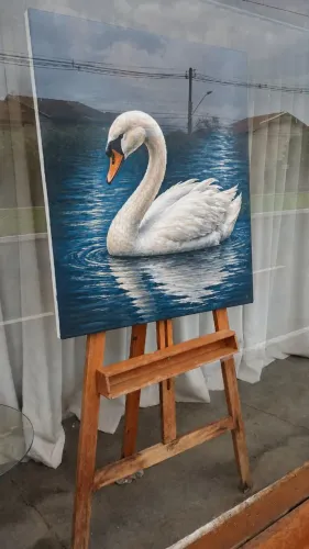 Cavalete pintura e exposição 