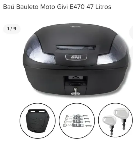 Bau Bauleto moto Givi  47 litros cabe dois capacete perfeito