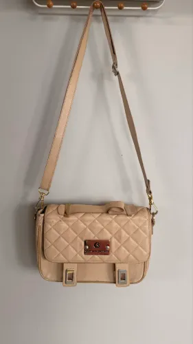 Bolsa Carmen Steffens Couro Nude Matelassê Original