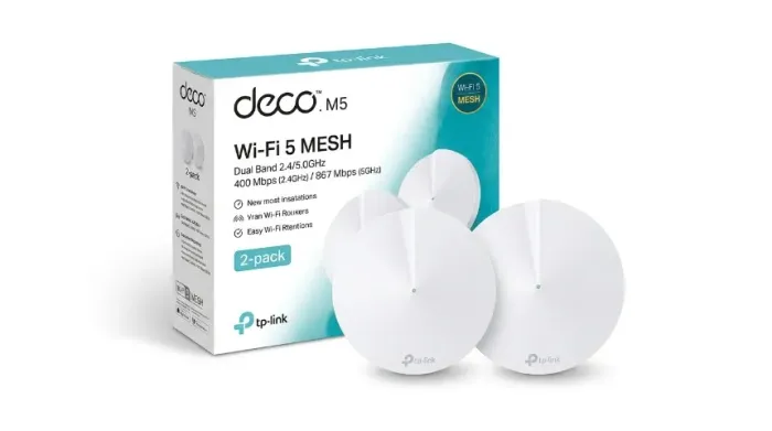 ROTEADOR TP-LINK DECO M5 (2-PACK)/WI-FI 5 MESH/2.4/5.0GHZ - 400 MBPS/867 MBPS