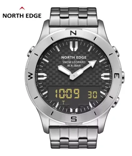 Relógio North Edge Snow Leopard 47.6mm - Altímetro - Barômetro - Bússola - Novo
