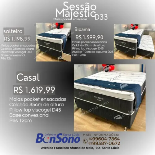 Cama molas pocket D33, casal, solteiro, bicama pronta entrega Bonsono consulte 