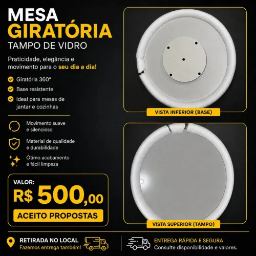 Tampo de vidro giratorio