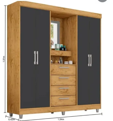 Guarda-roupa 4 portas c/ 4 gavetas