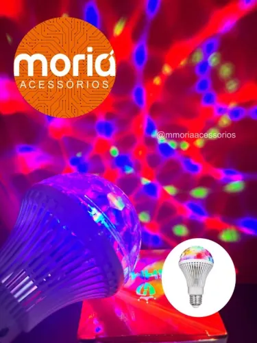 Lâmpada de Led Colorida Giratória para Festas
