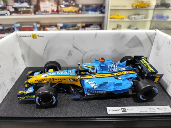 Miniatura F1 Renault R26 2006 Fernando Alonso 1:18 Hot Wheels Racing