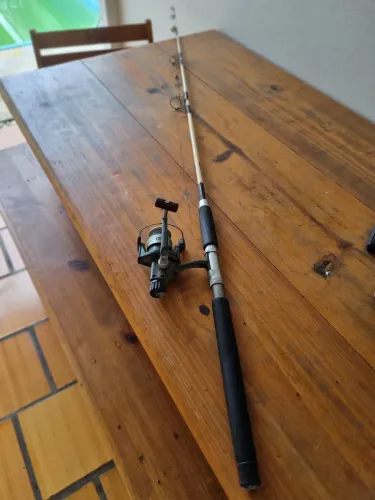 Vara de pesca com molinete
