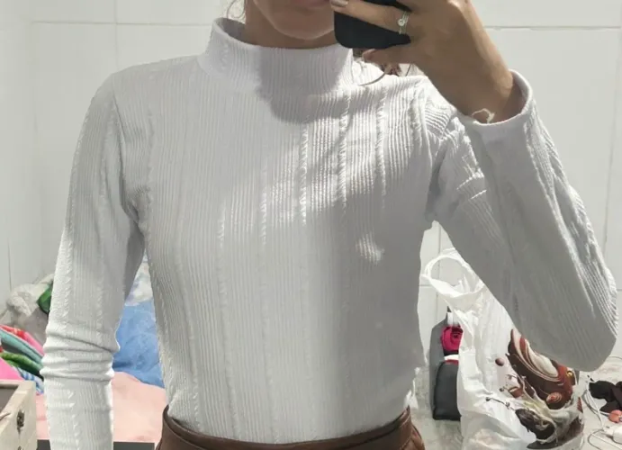 blusa de manga longa branca