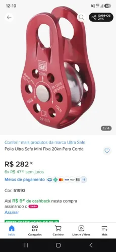 Polia simples ultra safe zerado apenas 160 reais