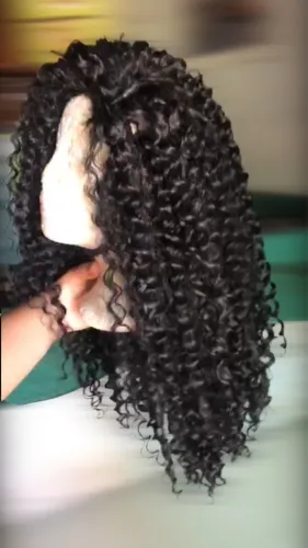  Wig orgânica ondulada +cap touca de peruca (R$:10,00) ACOMPANHA UMA CAP 