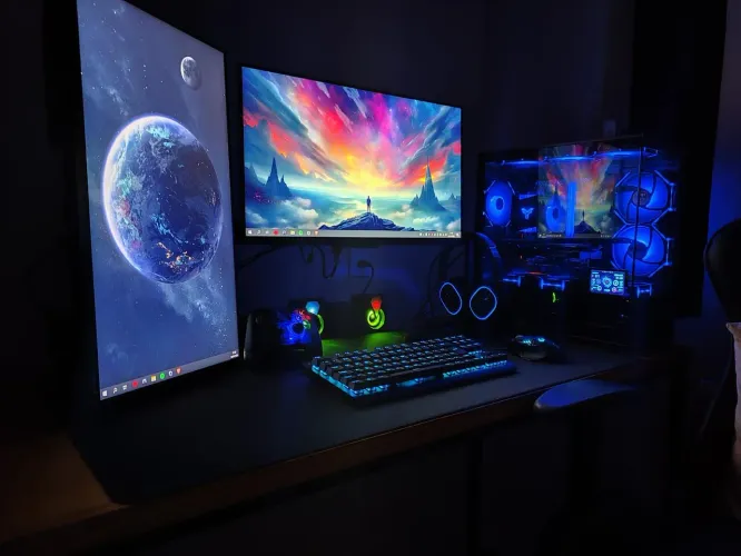 Setup completo Ryzen 5500, 16gb, rx 6600, 2 monitores