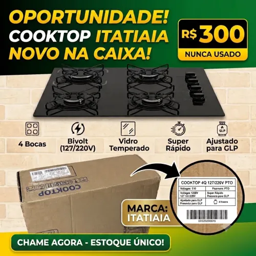 COOKTOP ITATIAIA ESS 4Q 127/220V PTO.